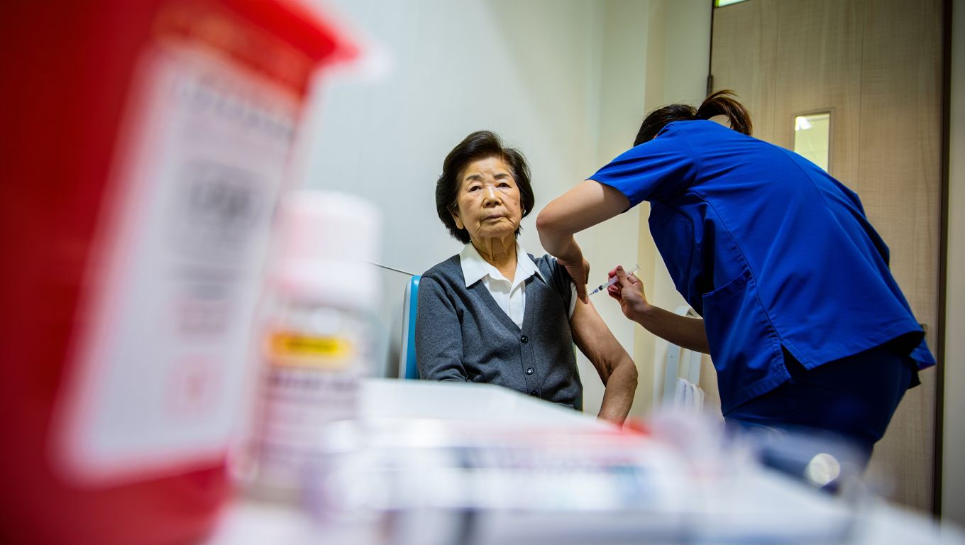 60歳以上のインフルエンザワクチン接種で入院リスクが大きく下がると厚生労働省が示している