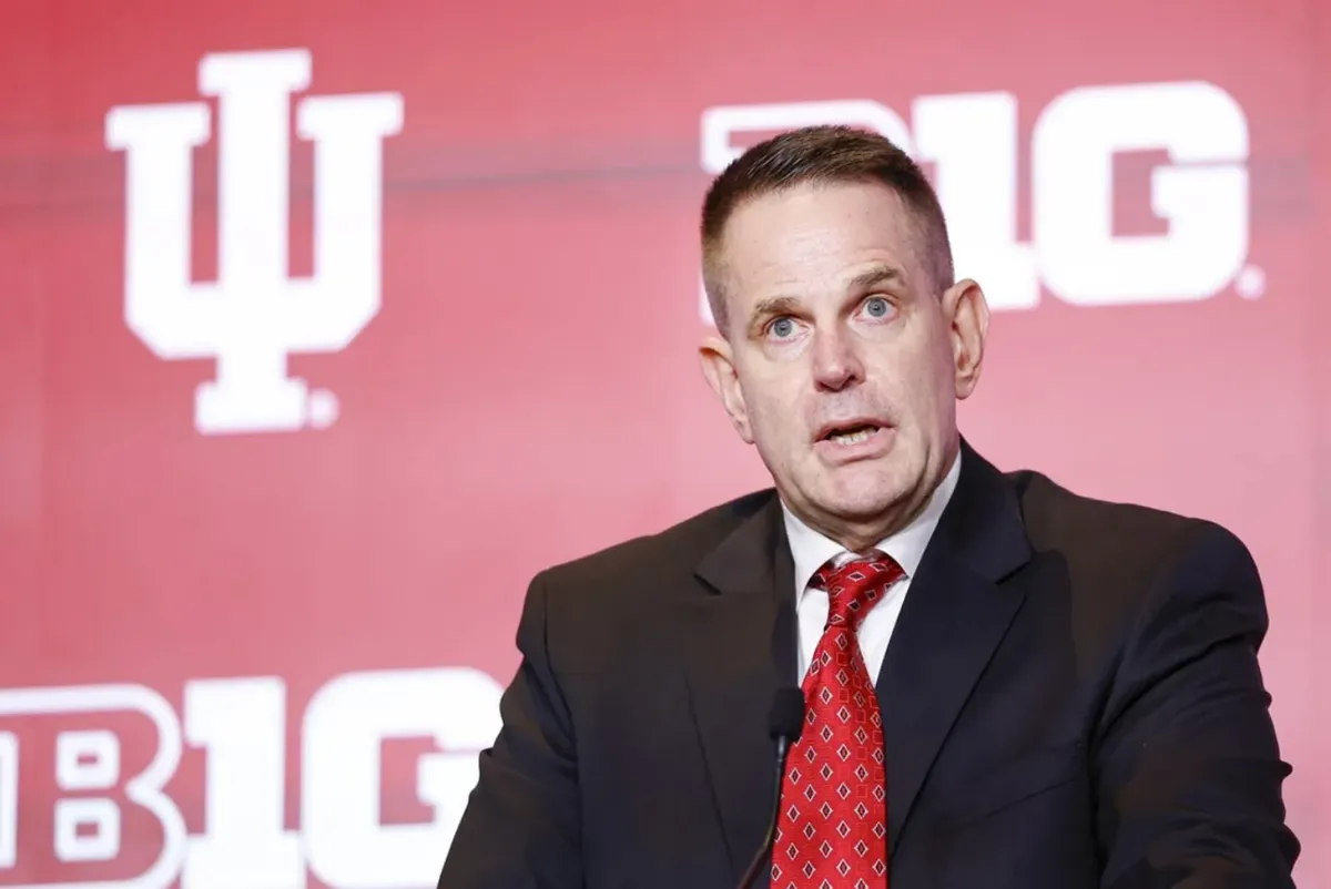 Jul 30, 2026; Chicago, IL, USA; Indiana Football head coach Curt Cignetti speaks during Big Ten Media Days at Hilton Chicago. Mandatory Credit: Kamil Krzaczynski-Imagn Images
