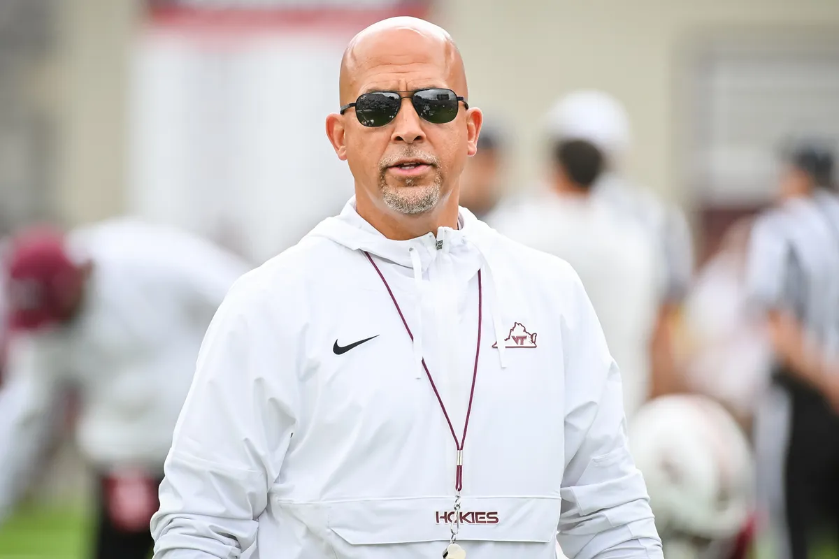 Sep 12, 2026; Blacksburg, Virginia, USA; Virginia Tech Hokies head coach James Franklin before the game against the Old Dominion Monarchs at Lane Stadium. Mandatory Credit: Brian Bishop-Imagn Images