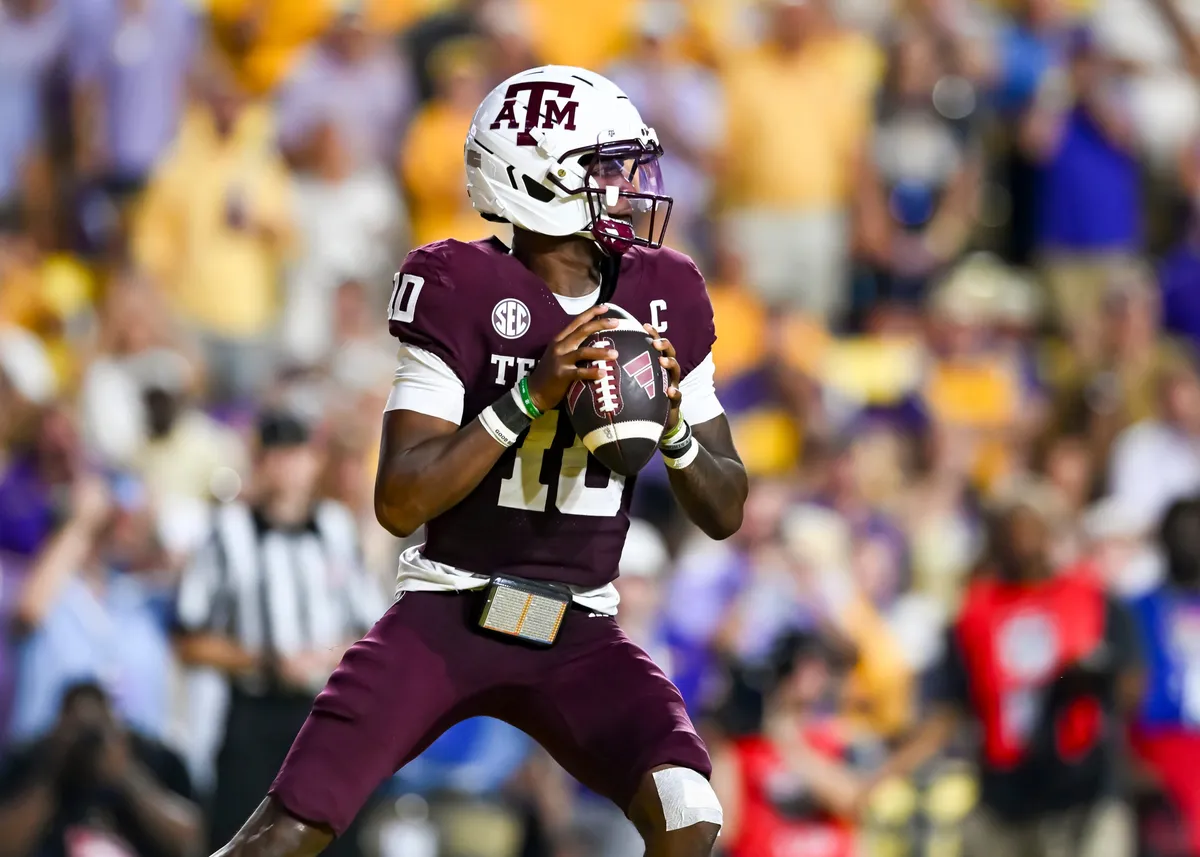 Aggies Quarterback Marcel Reed 10, The LSU Tigers take on the Texas A&M Aggies. September 19, 2026; Baton Rouge, LA, USA; at Tiger Stadium.